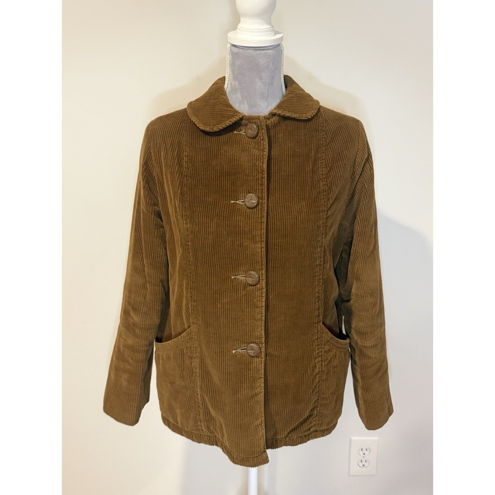 Vintage 60s Women's Fingerhut Corduroy Brown Chore Barn Jacket Quilted Coat 10